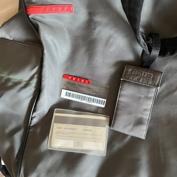 PRADA Mens Tessuto Travel Gym Weekend Duffle Boston Bag Grey - Picture 12 of 16